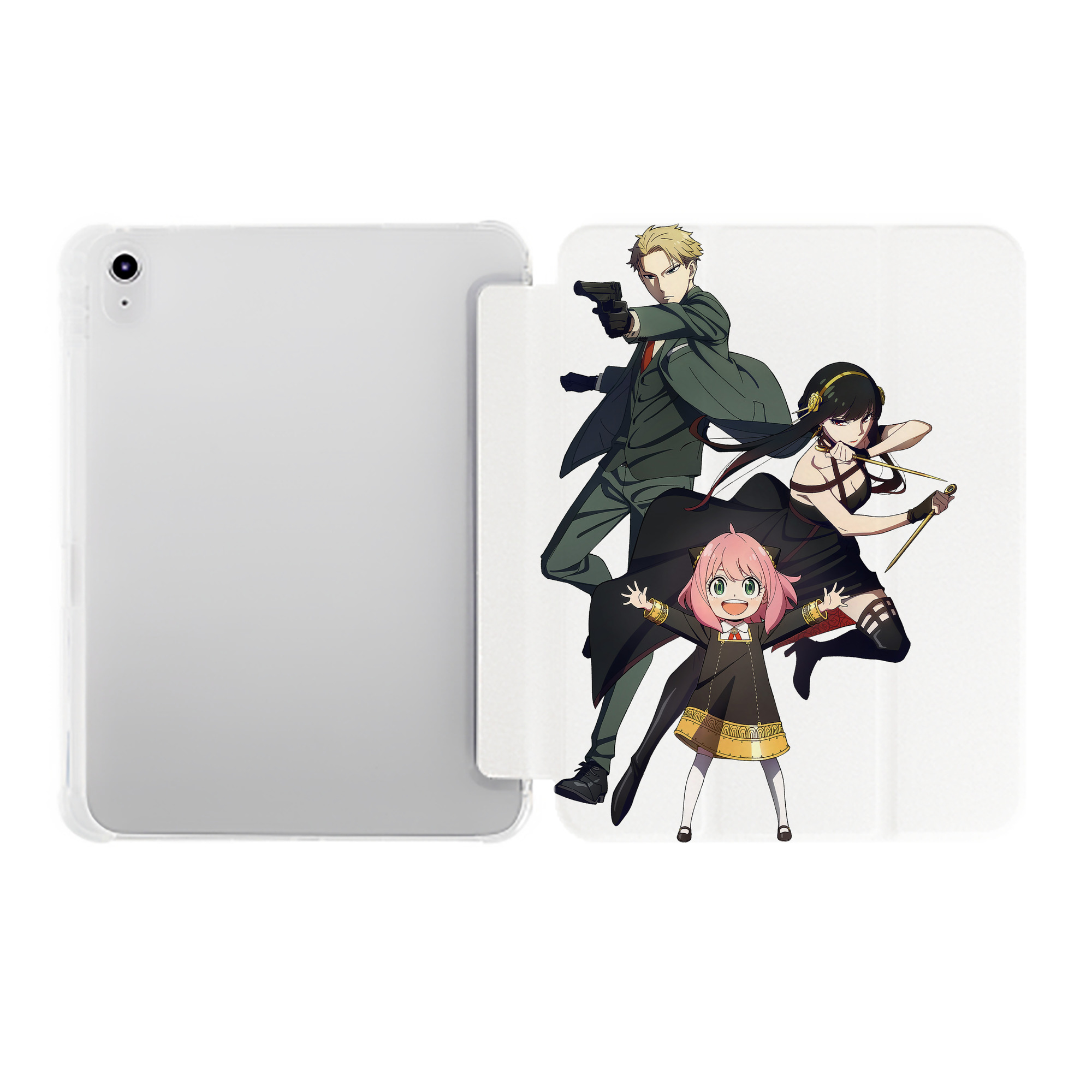 （画像用） SPY×FAMILY间谍家家酒 IPad ケース ペン収納付き 三つ折りスタンド PUレザー×シリコン 対応機種9.5/10.5/10.9インチ